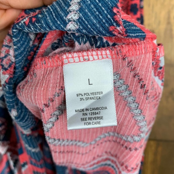 Roz & Ali Womens Blouse Floral Geometric Momcore Classiccore Stretch Large - Picture 7 of 9